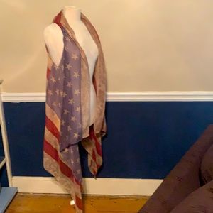 American Flag patriotic scarf/vest
